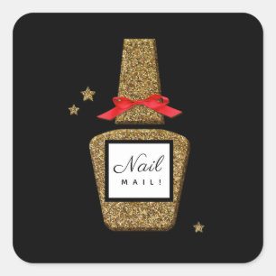 NAIL MAIL! Nail stylist elegant envelopsticker Vierkante Sticker