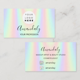 Nail Makeup Artist Logo Holografen Mermaid FBINSTA Visitekaartje