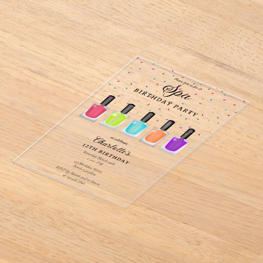Nail Manicure Pedicure Mani Pedi Girl Spa Birthday Acryl Uitnodigingen (Laagn)