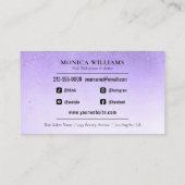 Nail Manicure Tech Paars Glam Glitter Beauty Shop Visitekaartje (Achterkant)