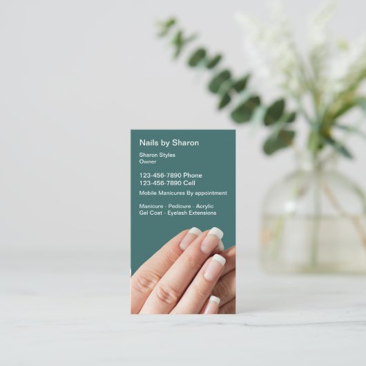 Nail Manicure Visitekaartjes (Staand voorkant)