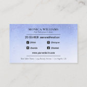 Nail Manicurist Tech Blue Glam Glitter Nail Salon Visitekaartje (Achterkant)