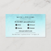 Nail Manicurist Tech Turquoise Glam Glitter Salon Visitekaartje (Achterkant)