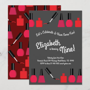 Nail Painting Poolse Kinder Girls Birthday Party Kaart