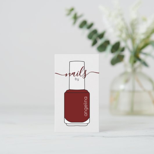 Nail Poland Bottle Maroon Visitekaartje (Staand voorkant)