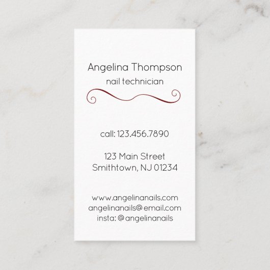 Nail Poland Bottle Maroon Visitekaartje (Achterkant)