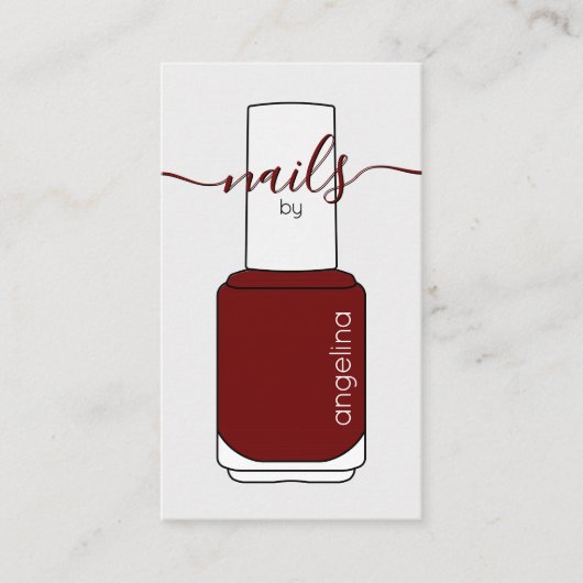 Nail Poland Bottle Maroon Visitekaartje (Voorkant)
