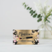 Nail Poland Brush | Goud en bloemen Afsprakenkaartje (Staand voorkant)