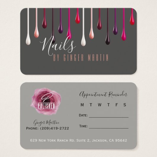 Nail Poland Drip Visitekaartje (Voorkant /achterkant)