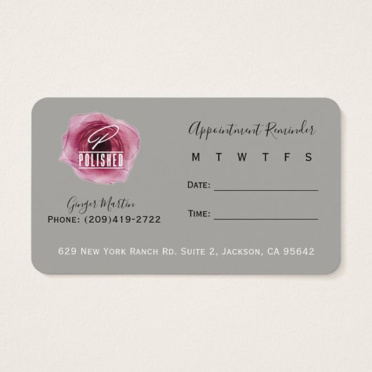 Nail Poland Drip Visitekaartje (Achterkant)