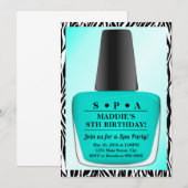 Nail Pools Birthday Blauwgroen Nail Pools Kaart (Voorkant / Achterkant)