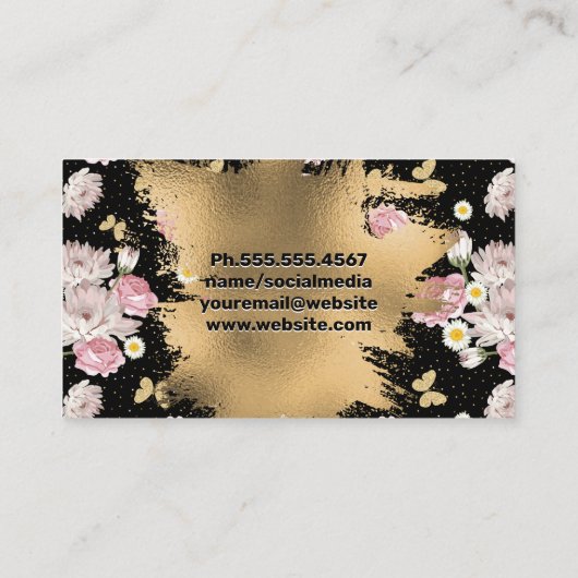 Nail Pools | Goudbloemen | QR-code Afsprakenkaartje (Achterkant)