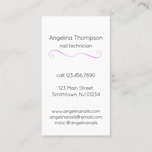 Nail Pools Paars Visitekaartje (Achterkant)