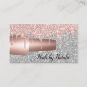 Nail Pools Roos Gold Drivers Zilver Glitter Salon Visitekaartje (Voorkant)