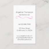 Nail Poolse fles warme roze Visitekaartje (Achterkant)