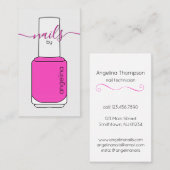 Nail Poolse fles warme roze Visitekaartje (Voorkant / Achterkant)