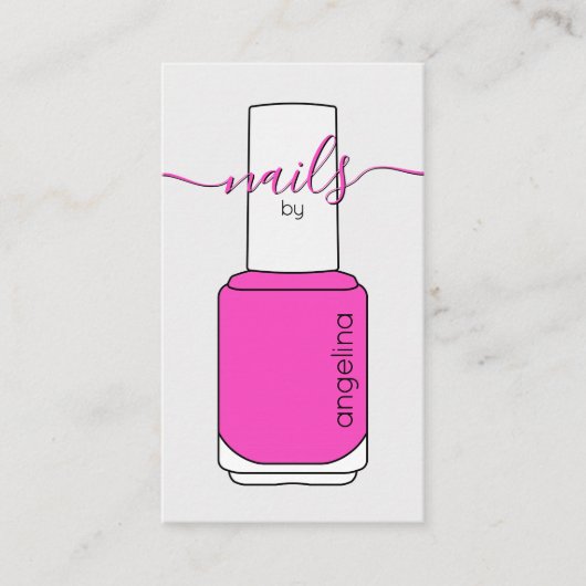 Nail Poolse fles warme roze Visitekaartje (Voorkant)