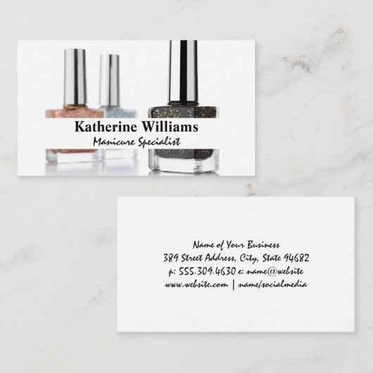 Nail Poolse flessen Visitekaartje (Voorkant / Achterkant)