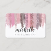 Nail Poolse Glitter Salon Manicure Sociale media Visitekaartje (Voorkant)