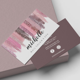 Nail Poolse Glitter Salon Manicure Sociale media Visitekaartje