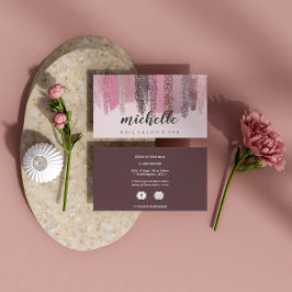 Nail Poolse Glitter Salon Manicure Sociale media Visitekaartje