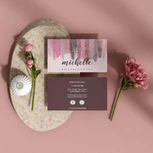 Nail Poolse Glitter Salon Manicure Sociale media Visitekaartje