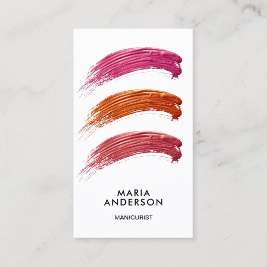 Nail Poolse kleurstalen Manicurist Visitekaartje (Voorkant)