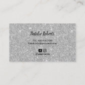 Nail-Poolse marineblauw bestuurt zilver Visitekaartje (Achterkant)