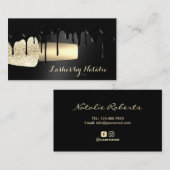 Nail-Poolse salon Modern Black Drivers Manicurist Visitekaartje (Voorkant / Achterkant)