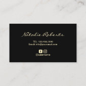 Nail-Poolse salon Modern Black Drivers Manicurist Visitekaartje (Achterkant)