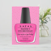 Nail Poolse uitnodiging tot aardedag - Pink Nail P (Staand voorkant)