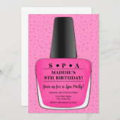 Nail Poolse uitnodiging tot aardedag - Pink Nail P (Voorkant / Achterkant)