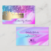 Nail-Poolse Unicorn Glitter Drivers Manicurist Visitekaartje (Voorkant / Achterkant)