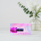 Nail-Poolse Unicorn Glitter Drivers Manicurist Visitekaartje (Staand voorkant)