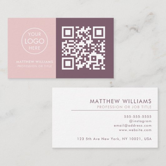 Nail Professional QR-code Logo Modern Visitekaartje (Voorkant / Achterkant)