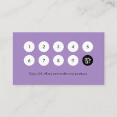 Nail | Purple Flowers | Beauty Salon Loyalty Card (Voorkant)