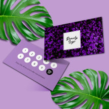 Nail | Purple Flowers | Beauty Salon Loyalty Card