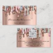 Nail Roze Mint Drift Roos QR Code Logo Waxing Visitekaartje (Voorkant / Achterkant)