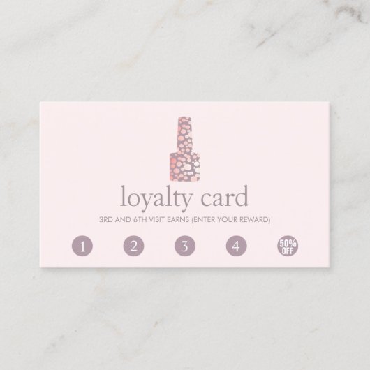 Nail Salon 5 Punch Customer Loyalty Card (Voorkant)
