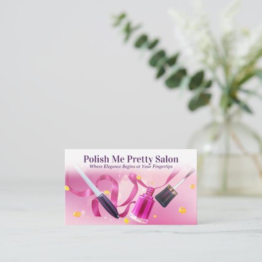 Nail Salon Achtergrond | Manicure Polish Klantenkaartje (Staand voorkant)