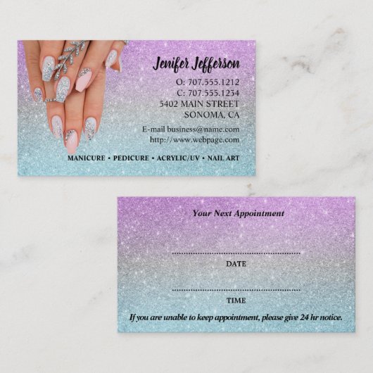 Nail Salon Afspraak Visitekaartje Klantenkaartje (Voorkant / Achterkant)