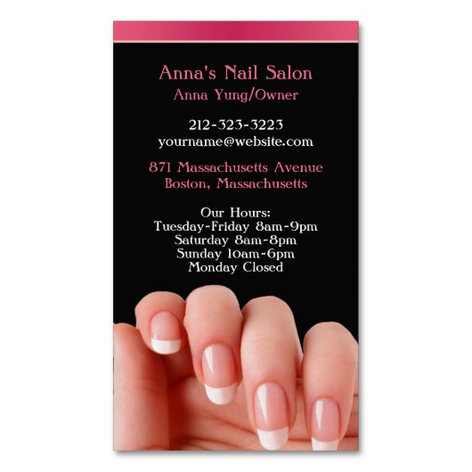 Nail Salon Artiest Magnetisch Visitekaartje (Voorkant Verticaal)