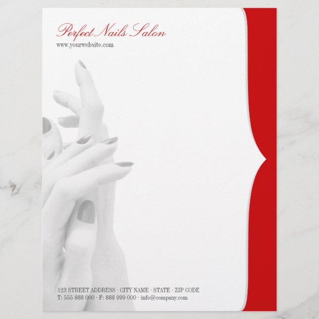 Nail Salon Beauty Center business briefhead Briefhoofd Ontwerp (Voorkant)