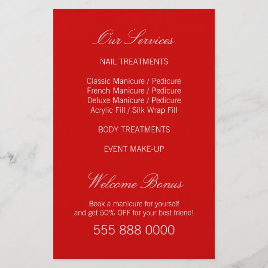 Nail Salon Beauty Center flyer (Achterkant)