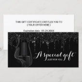 Nail Salon Black Glitter Drift Cadeaubonnen (Voorkant / Achterkant)
