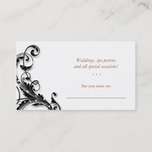 Nail Salon Black Gold Sparkle Visitekaartje (Achterkant)