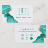 Nail Salon Blauwgroen Green Glitter Loyalty Punch  (Voorkant / Achterkant)