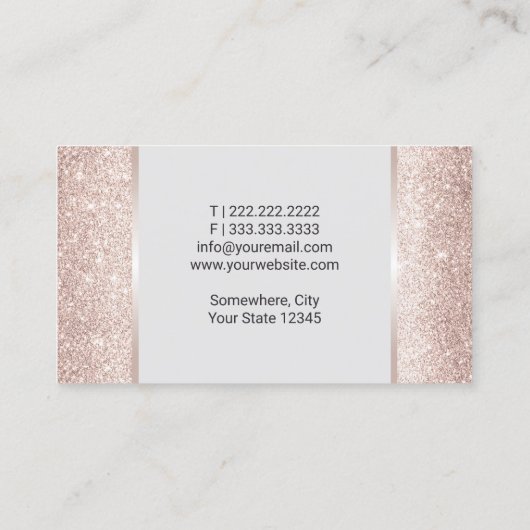 Nail Salon Blush Roos Gold Glitter Poolse mest Visitekaartje (Achterkant)