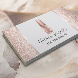 Nail Salon Blush Roos Gold Glitter Poolse mest Visitekaartje