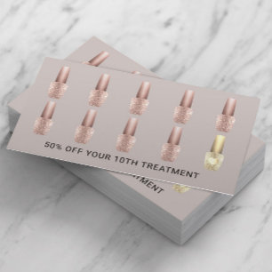 Nail Salon Blush Roos Gold Poolse stagiair Klantenkaartje